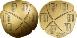 World Coins - France, Medal, Médaille de Table , Calendrier, 2001, Bronze,
