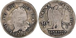 World Coins - Coin, France, 30 sols françois, 30 Sols, 1792, Limoges, , Silver