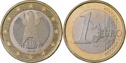 World Coins - Germany, 1 Euro, 2002, Karlsruhe, Bi-Metallic,