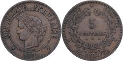 World Coins - France, 5 Centimes, Cérès, 1871, Paris, Small A, Bronze,