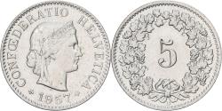World Coins - Switzerland, 5 Rappen, 1957, Bern, Copper-nickel, , KM:26