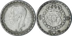 World Coins - Coin, Sweden, Gustaf V, Krona, 1947, , Silver, KM:814
