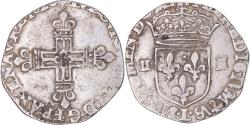 World Coins - Coin, France, Louis XIII, 1/4 Ecu à la croix fleurdelisée, 162(8?), Bayonne