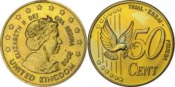 World Coins - United Kingdom , Fantasy euro patterns, 50 Euro Cent, 2002, , Brass