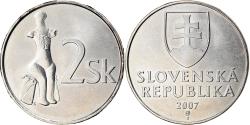World Coins - Coin, Slovakia, 2 Koruna, 2007, Kremnica, , Nickel plated steel, KM:13