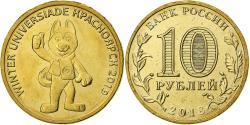World Coins - Russia, 10 Roubles, Mascot - Krasnoyarsk, 2018, Moscow, Brass plated steel