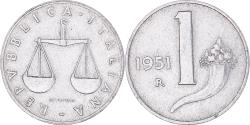 World Coins - Coin, Italy, Lira, 1951, Rome, , Aluminum, KM:91