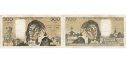 World Coins - France, 500 Francs, Pascal, 1977-11-03, J.78, VF(30-35)