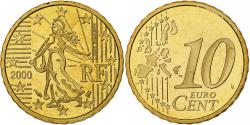 World Coins - France, 10 Euro Cent, Proof, 2000, Monnaie de Paris, Nordic gold,