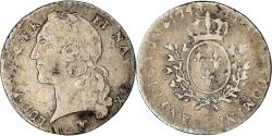 World Coins - Coin, France, Louis XV, 1/20 Écu au bandeau (6 sols), 6 Sols, 1/20 ECU, 1744