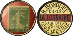 World Coins - Coin, France, Bonduel, La Lorraine, Loos-lez-Lille, 5 Centimes, Timbre-Monnaie