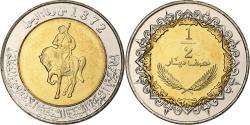 World Coins - Libya, 1/2 Dinar, 2004, Bi-Metallic, , KM:27