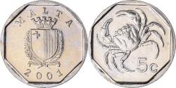 World Coins - Coin, Malta, 5 Cents, 2001, , Nickel