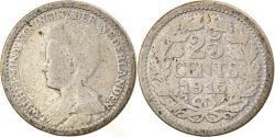 World Coins - Coin, Netherlands, Wilhelmina I, 25 Cents, 1915, , Silver, KM:146