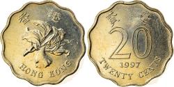 World Coins - Coin, Hong Kong, Elizabeth II, 20 Cents, 1997, , Nickel-brass, KM:67