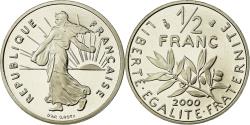 World Coins - Coin, France, Semeuse, 1/2 Franc, 2000, Paris, BE, , Nickel, KM:931.2