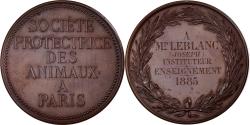 World Coins - France, Medal, Société Protectrice des Animaux, Paris, 1891, Copper,