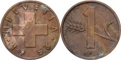 World Coins - Switzerland, 1 Rappen, 1953, Bern, Bronze, , KM:21