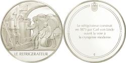 World Coins - France, Medal, Le réfrigérateur, Sciences & Technologies, , Silver