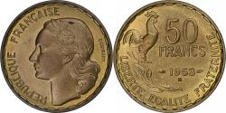 World Coins - France, 50 Francs, Guiraud, 1953, Beaumont-Le-Roger, Cupro-Aluminium,