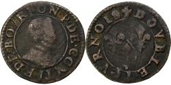 World Coins - France, François de Bourbon, Double Tournois, Copper, , CGKL:674