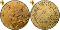 World Coins - France, 20 Centimes, Marianne, 1982, Paris, Aluminum-Bronze, PCGS,