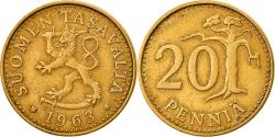 World Coins - Coin, Finland, 20 Pennia, 1963, , Aluminum-Bronze, KM:47