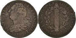World Coins - Coin, France, Louis XVI, 2 Sols, 1792, Saumur, , Bronze, Gadoury:25