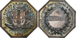 World Coins - France, Token, Musique, Syndicat, SACEM, 1851, Silver,