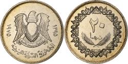 World Coins - Libya, 20 Dirhams, 1975/AH1395, Copper-Nickel Clad Steel, , KM:15