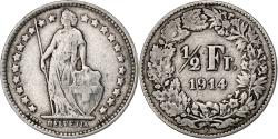 World Coins - Switzerland, 1/2 Franc, 1914, Bern, Silver, , KM:23