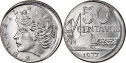 World Coins - Coin, Brazil, 50 Centavos, 1977, error off center strike, , Stainless