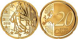 World Coins - France, 20 Euro Cent, 2010, BE, , Brass, KM:1411