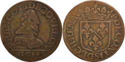 World Coins - Coin, FRENCH STATES, CHATEAU-RENAUD, François de Bourbon, Liard, 1614, Variety
