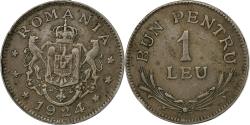 World Coins - Romania, Ferdinand I, 1 Leu, 1924, Brussels, Copper-nickel, , KM:46