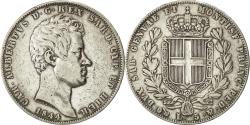 World Coins - Coin, ITALIAN STATES, SARDINIA, Carlo Alberto, 5 Lire, 1844, Genoa,