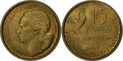 World Coins - France, 10 Francs, Guiraud, 1951, Beaumont - Le Roger, Aluminum-Bronze