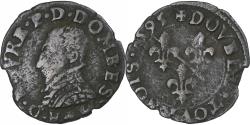 World Coins - Principality of Dombes, Henri II de Montpensier, Double Tournois, 1595