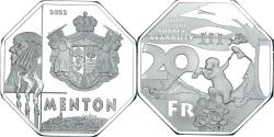 World Coins - Coin, France, 20 Francs, 2022, Cuni/Platid/Brass.Kiss of Judas,Menton.BE