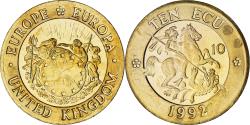 World Coins - United Kingdom, 10 Ecu Europa, 1992, Tower mint, BU, , Gold plated