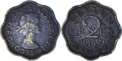 World Coins - Ceylon, 2 Cents, 1957