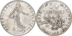 World Coins - Coin, France, Semeuse, 50 Centimes, 1907, Paris, , Silver, KM:854