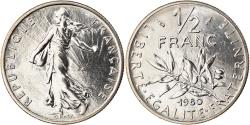 World Coins - Coin, France, Semeuse, 1/2 Franc, 1980, Paris, , Nickel, KM:931.1
