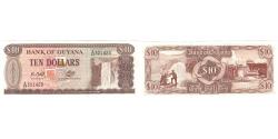 World Coins - Banknote, Guyana, 10 Dollars, Undated (1996), KM:23d, UNC(65-70)