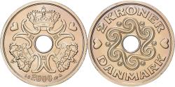 World Coins - Denmark, Margrethe II, 2 Kroner, 2000, Copenhagen, Cupronickel,
