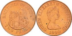 World Coins - Coin, Jersey, Elizabeth II, 2 Pence, 1990, British Royal Mint,