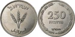 World Coins - Israel, 250 Pruta, 5709 (1949), Heaton, Copper-nickel,