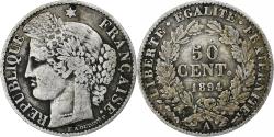 World Coins - France, 50 Centimes, Cérès, 1894, Paris, Silver, , Gadoury:419a
