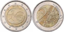 World Coins - Spain, 2 Euro, 10 Years of EMU, 2009, Madrid, Bi-Metallic,