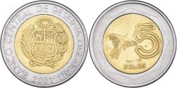 World Coins - Coin, Peru, 5 Nuevos Soles, 2001